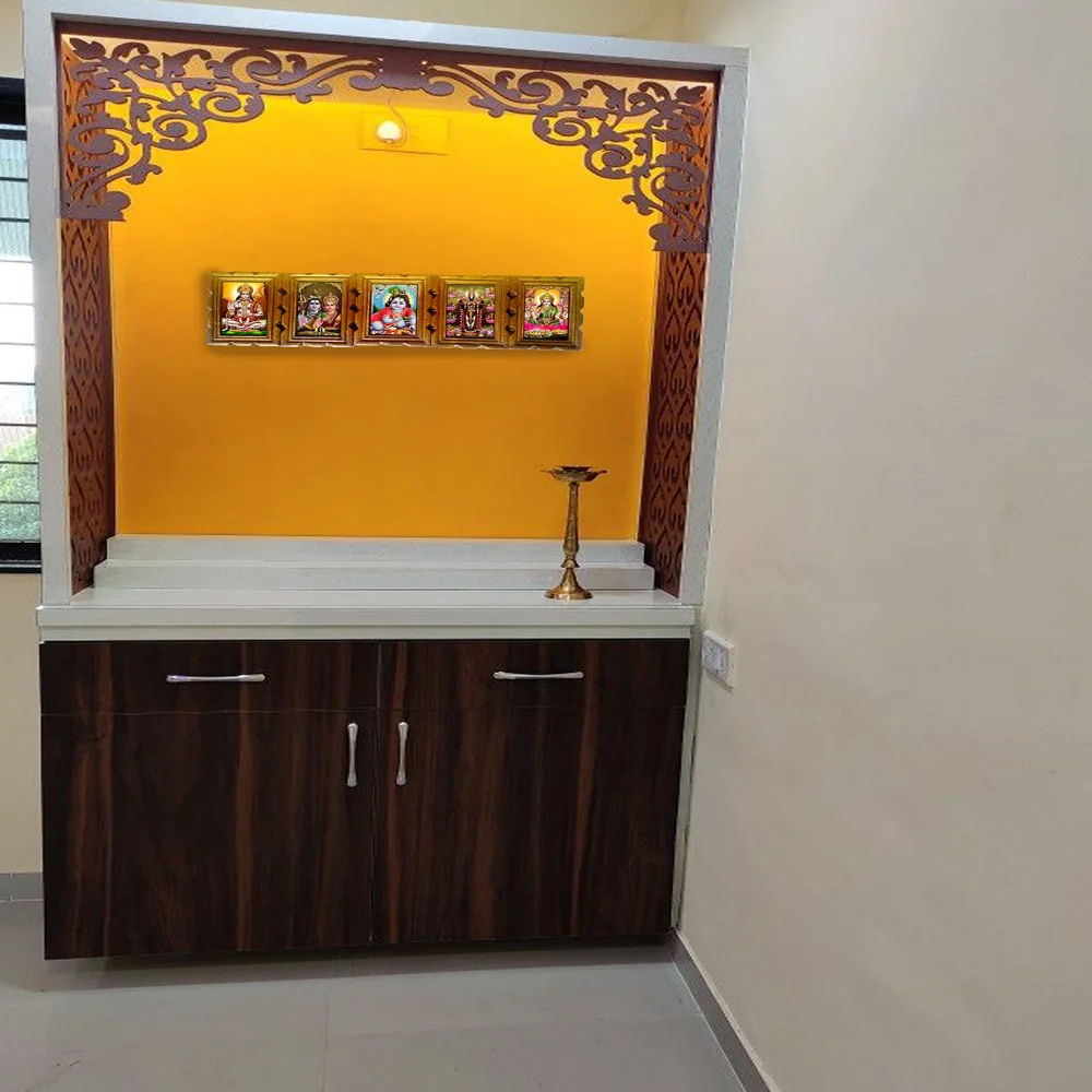 Lord Shiva Parvati,Lord Venkateswara Swami,Lord Krishna,Lord Lakshmi, Lord Hanuman, WithTeak Wood Frame