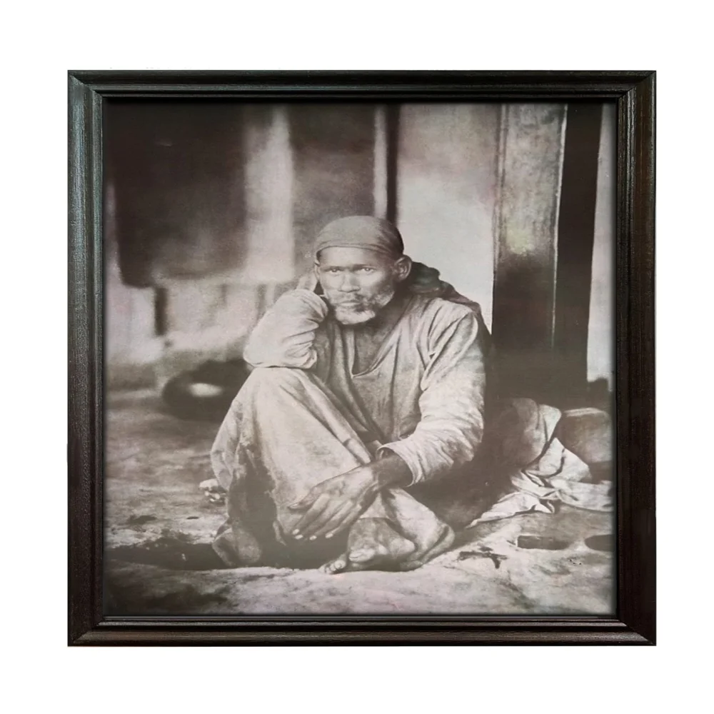 SHIRDI SAI BABA PHOTO FRAME With Laminated Print And Wood Frame (28 x 19.5) in