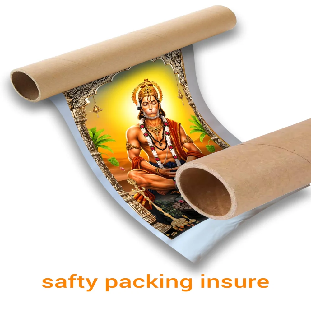 EMPEROR ART GALLERY®,Lord Hanuman Glossy Canvas Wall Art Print, High Resolution, 77.2 x 115.3 cm