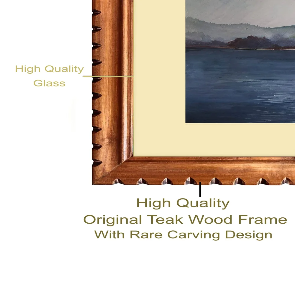 EMPEROR ART GALLERY, Original Handmade Water Painting With Teak Wood Frame For Wall(19x25) In