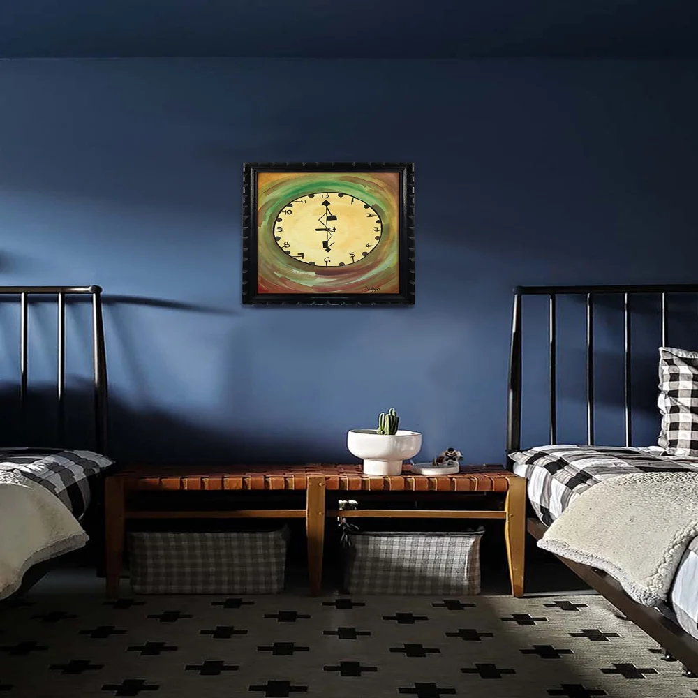 Mperor, ''The Time'' Laminated Digital print With Wood Frame For Wall (16.3x13.6) in