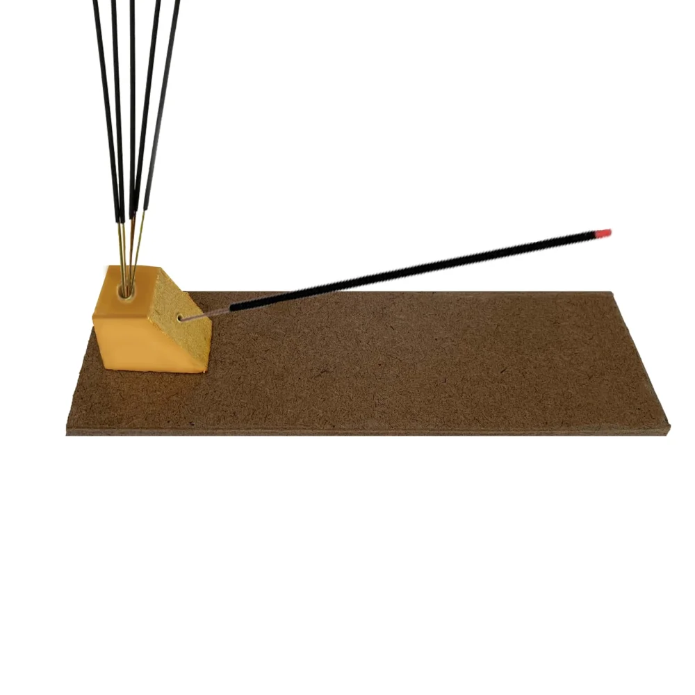 Jackfruit Wooden Incense Holder with Hardboard Base, 30.5 x 7.6 cm, for Puja