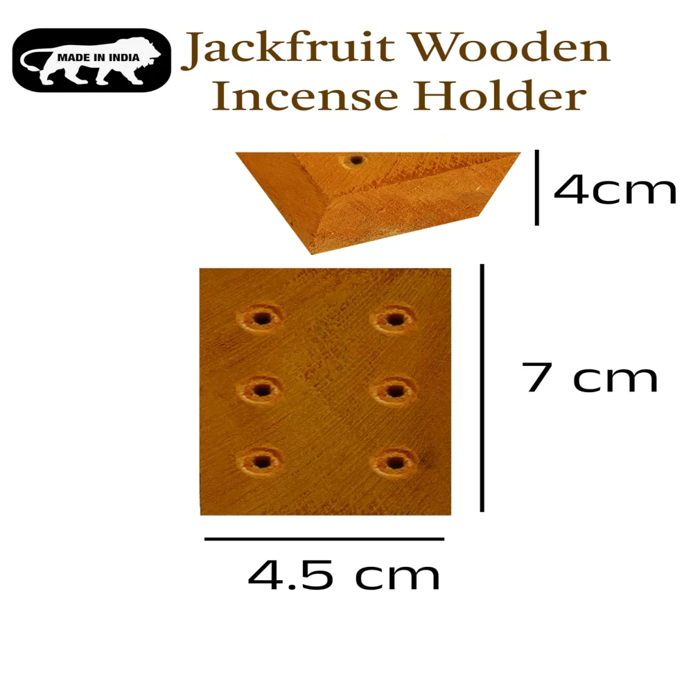 Emperor Art Gallery, Jackfruit Wooden Incense Stick Holder, 3 Holes, 8 x 3 x 3 cm