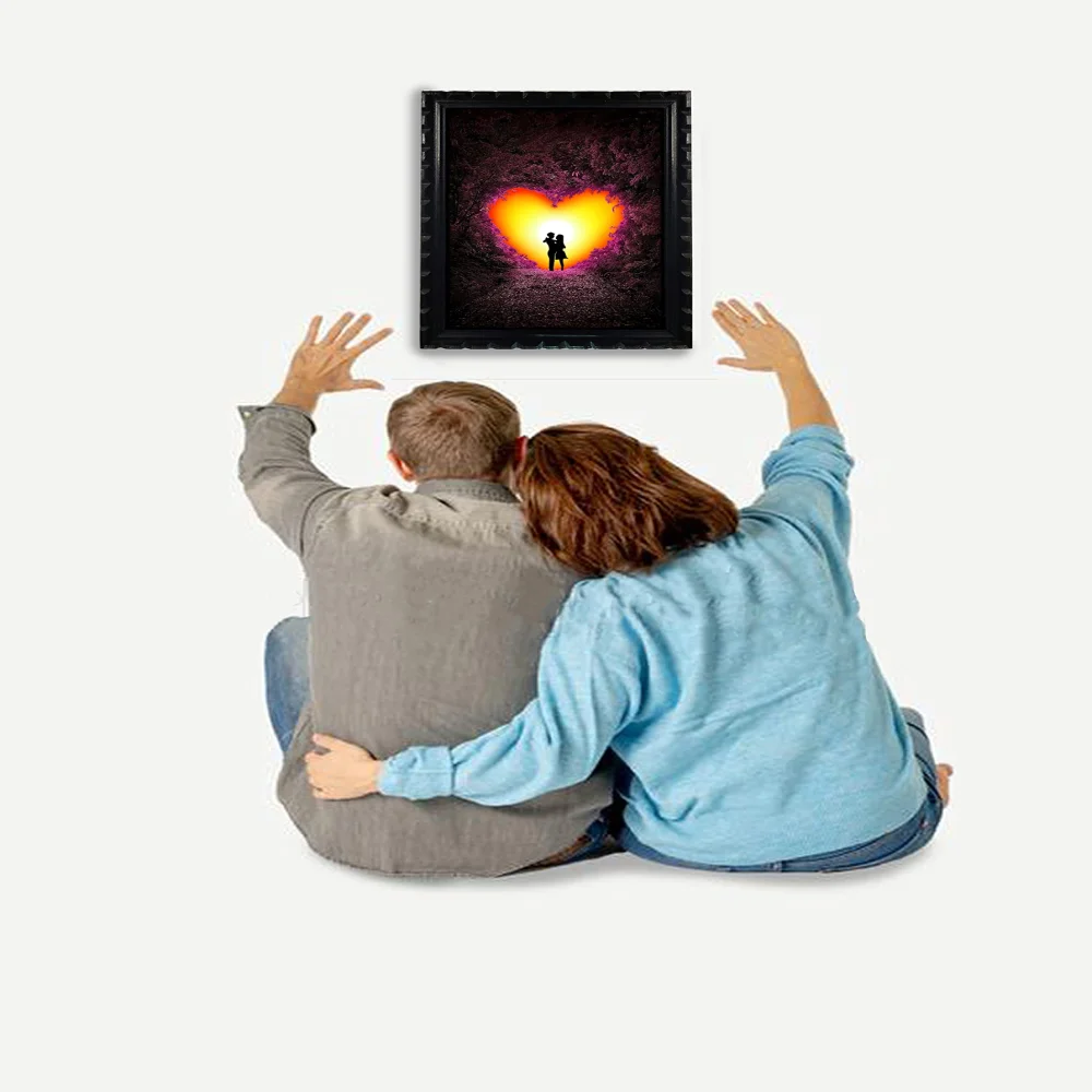 Mperor, Romantic Wall Art Laminated Digital Print With Wood Frame(18.1x13) in