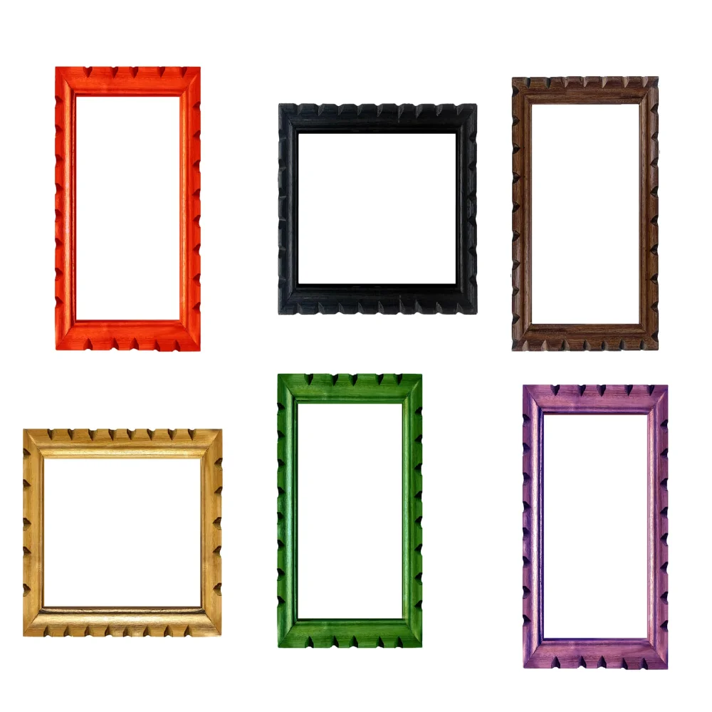 EMPEROR ART GALLERY®, Wooden Photo Frame, 4 x 6 inch,Set Of 6, Carved Design with Glass, 6 Colours Available