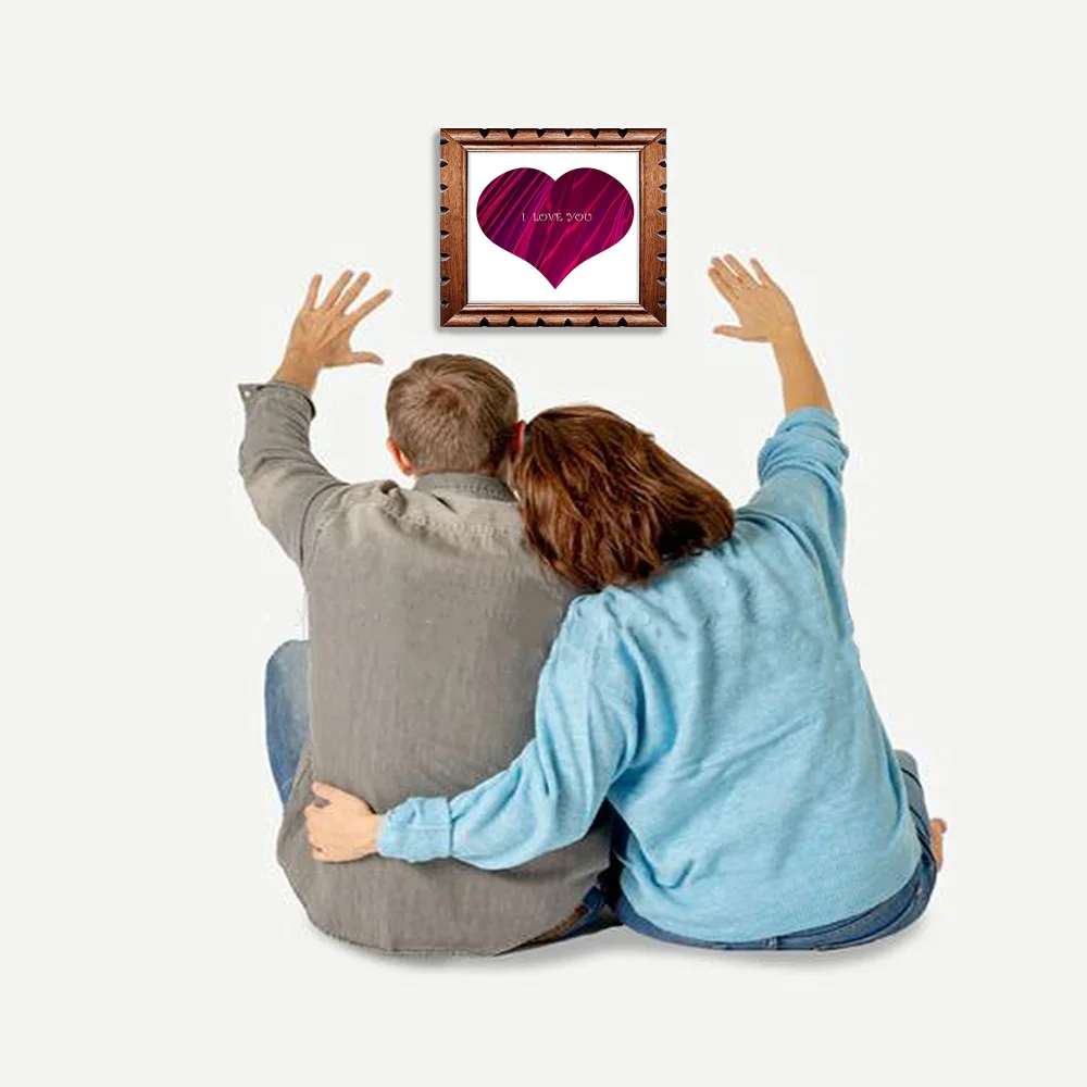 VALENTINE'S Gift Laminated Print With Wood Frame (13 x 12.6) in