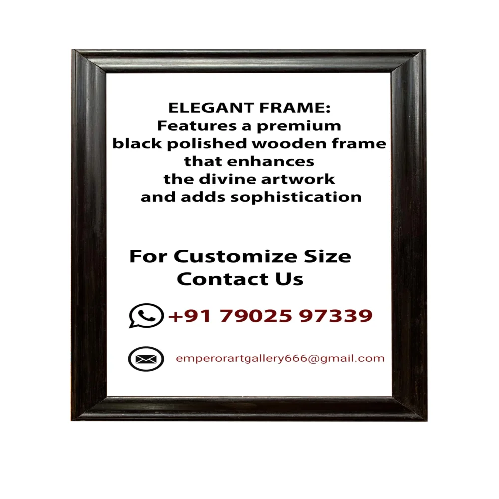 EMPEROR ART GALLERY®,Lord Venkateswara Imported Quality Canvas Digital Print with Black Wooden Frame, 29.4 x 23.7 inches, Religious Wall Art