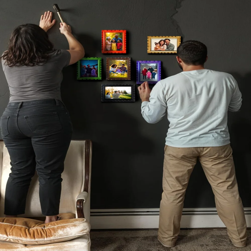 EMPEROR ART GALLERY®, Wooden Photo Frame, 4 x 6 inch,Set Of 6, Carved Design with Glass, 6 Colours Available