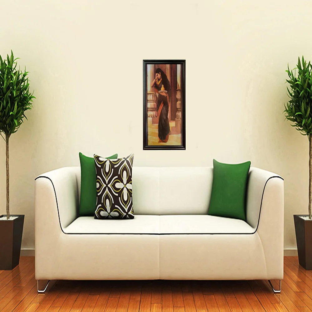 'Sairandhri'' Digital Reprint With Lamination And Wood Frame, Size(13.2 x19 Inch)