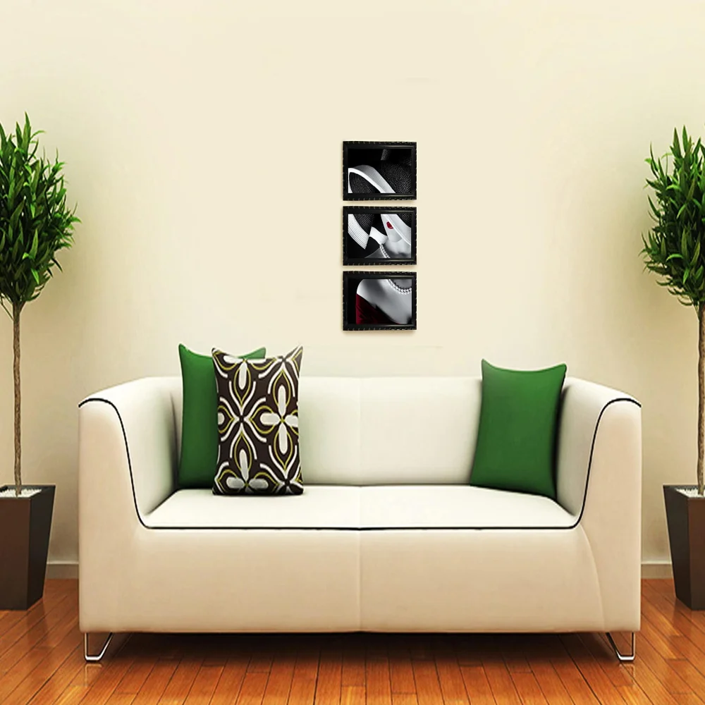 Mperor, Lady Digital Re Print With Wood Frame With Carving Designed (6.6x12.3) In Peace Of 3