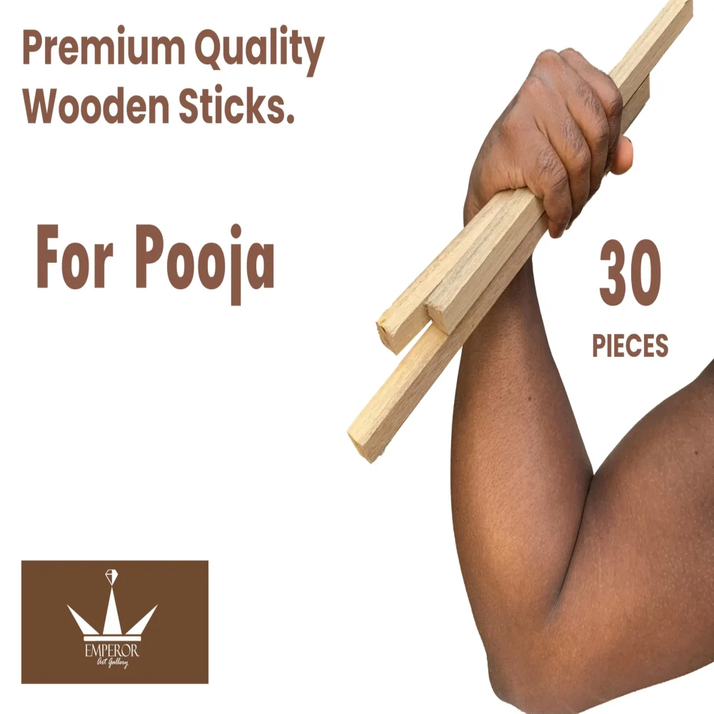 Emperor Art Gallery®,Jackfruit and Mango Wooden Mixed Sticks for Havan Kund, Completely Dry Wood Set of 30