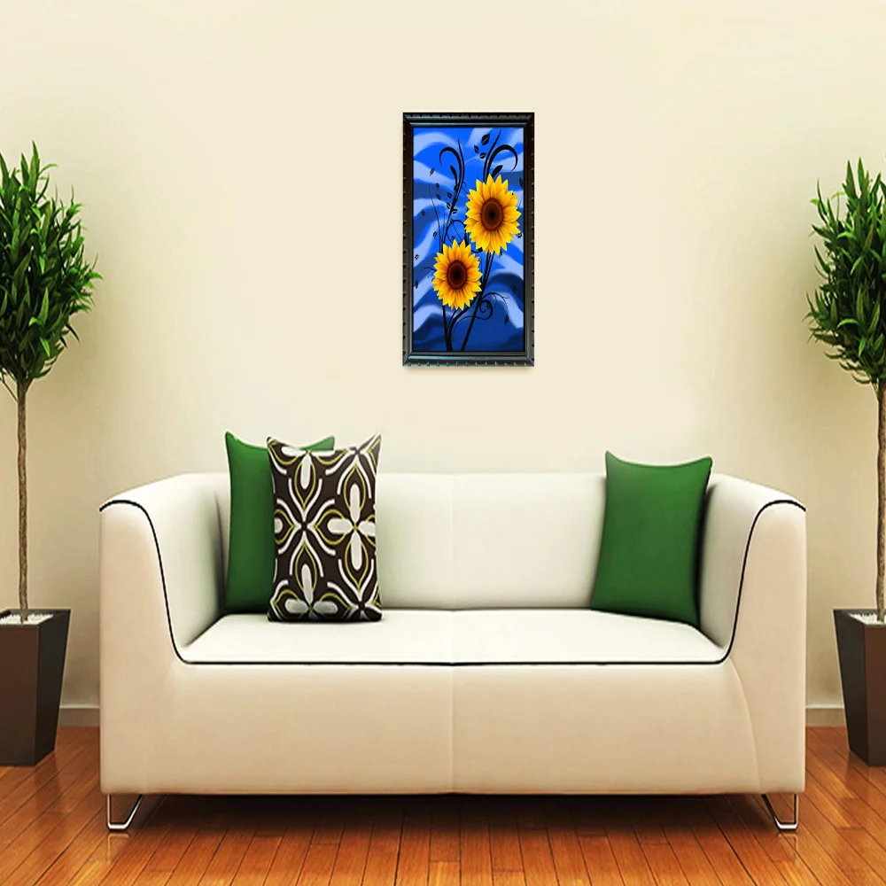 Digital Flower Art Print With original Designed Wood Frame Digital Reprint 18 inch x 13.6 inch Painting