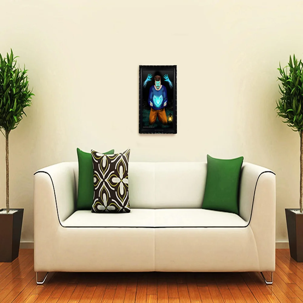 Mperor, Strange Laminated Digital print With Wood Frame For Wall (18x13.6) in