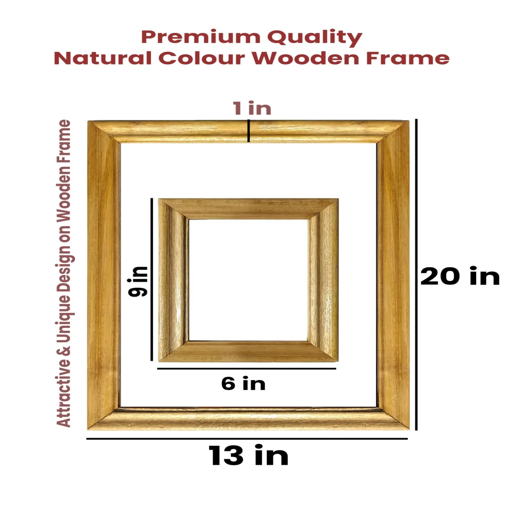 EMPEROR ART GALLERY® ,Modern Art Wall Frame with Natural Wooden Frame, 33 cm x 51 cm, Film Laminated Digital Print, Double Frame Design