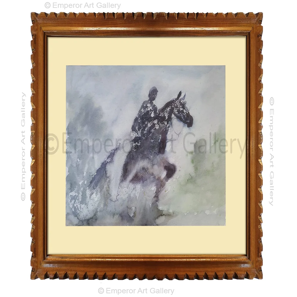EMPEROR ART GALLERY, Original Handmade Water Painting With Teak Wood Frame For Wall(22 x29) In
