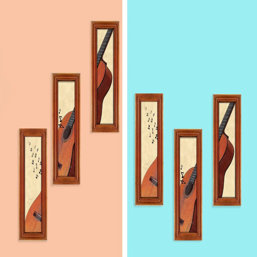 Mperor, Laminated Digital RePrint With Original Teak Wood Frame Wall Art(18.5x5) inch