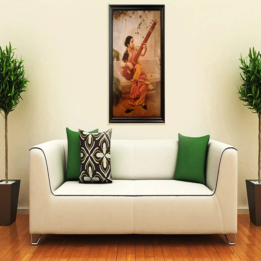 Mperor,''Kadambari Laminated Digital Re-Print With Wood Frame(28x18)