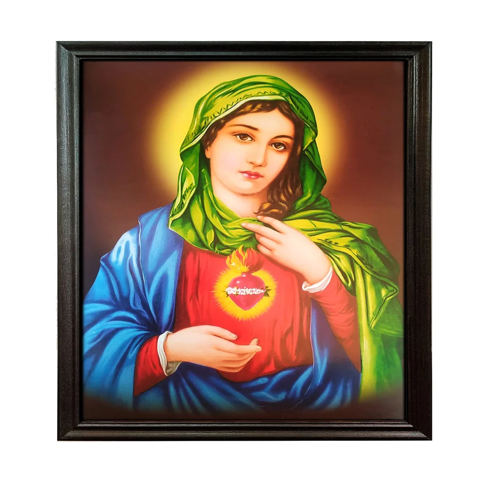 Mperor, ''jesus mother mariyam'' Laminated Digital Re-Print With Wood Frame(28x18) in