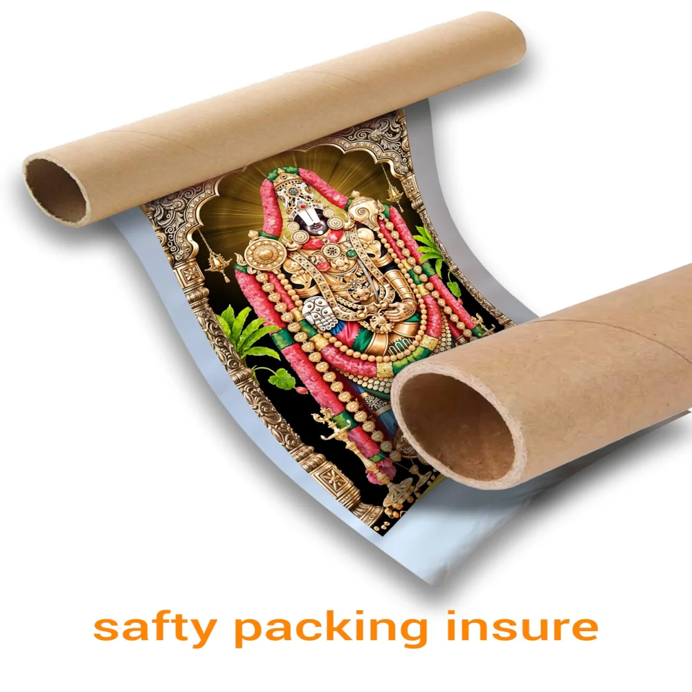 EMPEROR ART GALLERY®,Lord Venkateswara Swamy High Resolution Glossy Canvas Photo, 77.2 x 114.3 cm, Imported Quality, Religious Wall Art