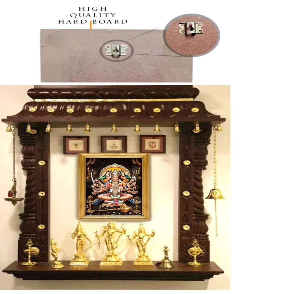 EMPEROR ART GALLERY®,Lord Hanuman Religious Wall Art, Premium Wooden Frame, 20 x 14 in, Laminated Digital re-Print