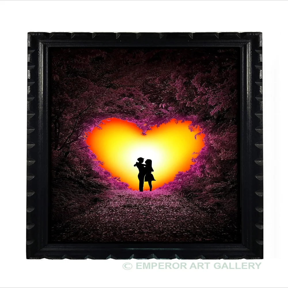 Mperor, Romantic Wall Art Laminated Digital Print With Wood Frame(18.1x13) in