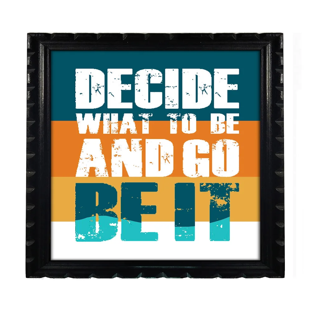 Mperor, Watch Your Thoughts Motivational Poster Modern Laminated Digital Prints Wall Art Paintings Ready to Hang for Office Living Room Home Decorations and Wood Framed (13.6x19) in