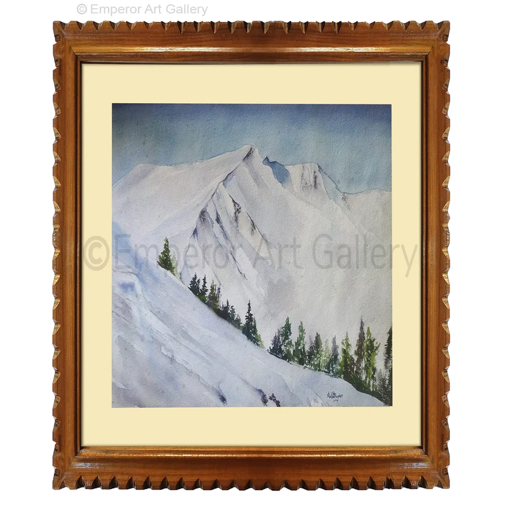 EMPEROR ART GALLERY, Original Handmade Water Painting With Teak Wood Frame For Wall(19x23) In