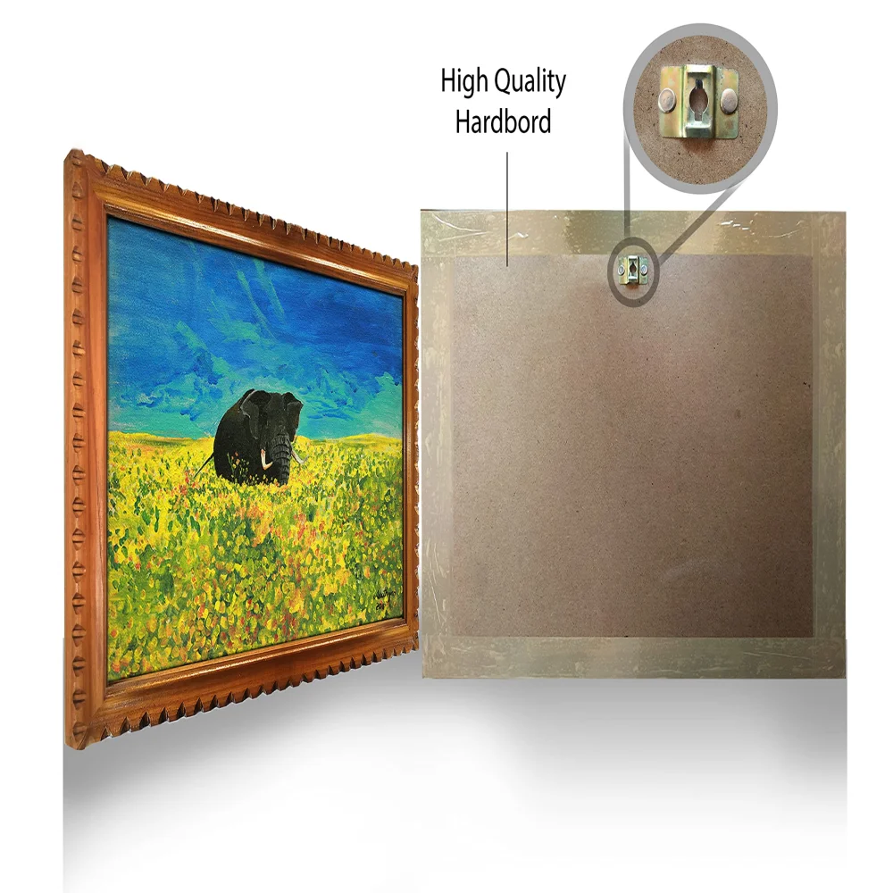 EMPEROR ART GALLERY, Original Handmade Acrylic Painting On Canvas With Teak Wood Frame For Wall (25.6x20) In