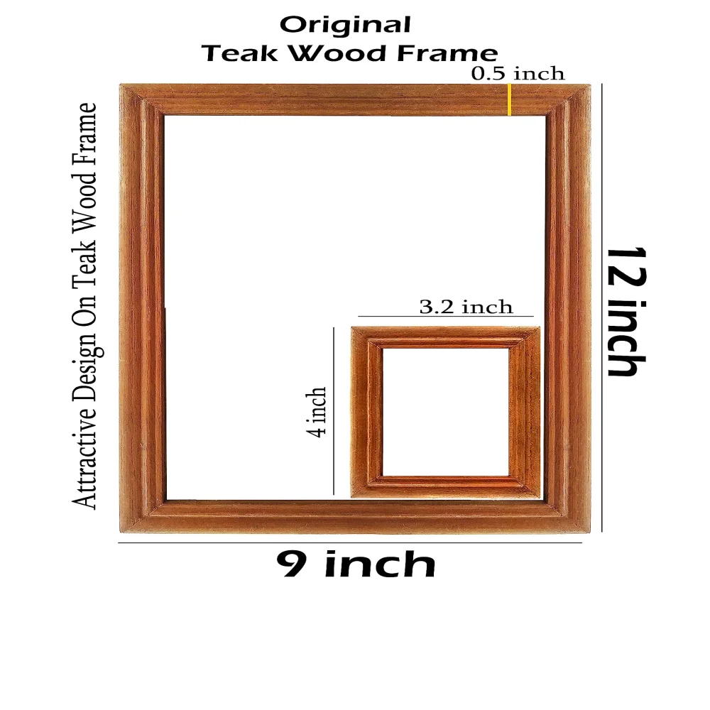 EMPEROR ART GALLERY®, Wall Deco Special Laminated Print With Teak Wooden Photo Frame size (12x9, 3.2x4) in
