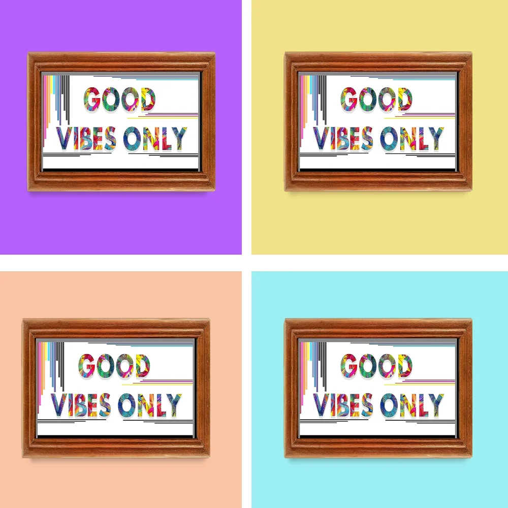 Mperor, GOOD VIBE OLNY wall Teak wood wall hanging Size (9.3x46) In