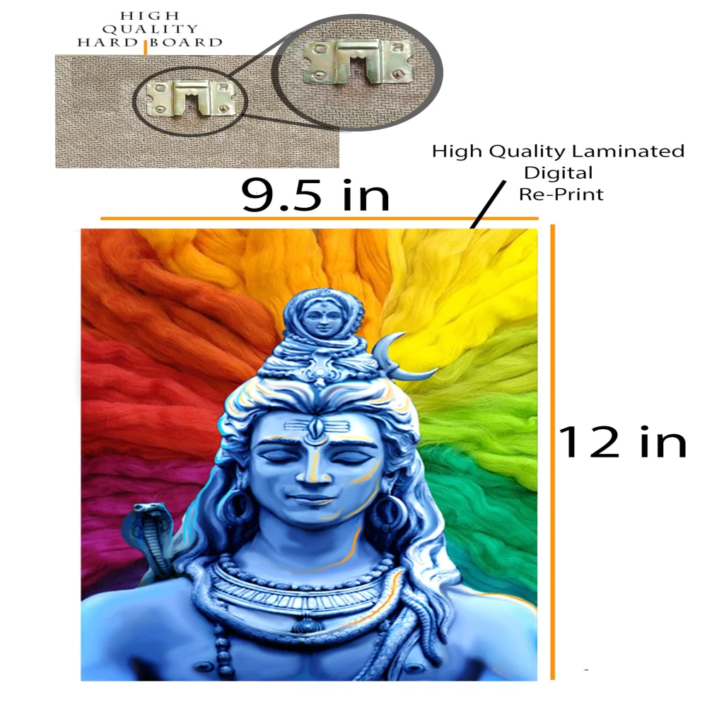 Lords Laminated Digital Print With Hardbord Mounted(12x9.5) in (Lord Laksmi/durga/hanuman/krishna/shiva)