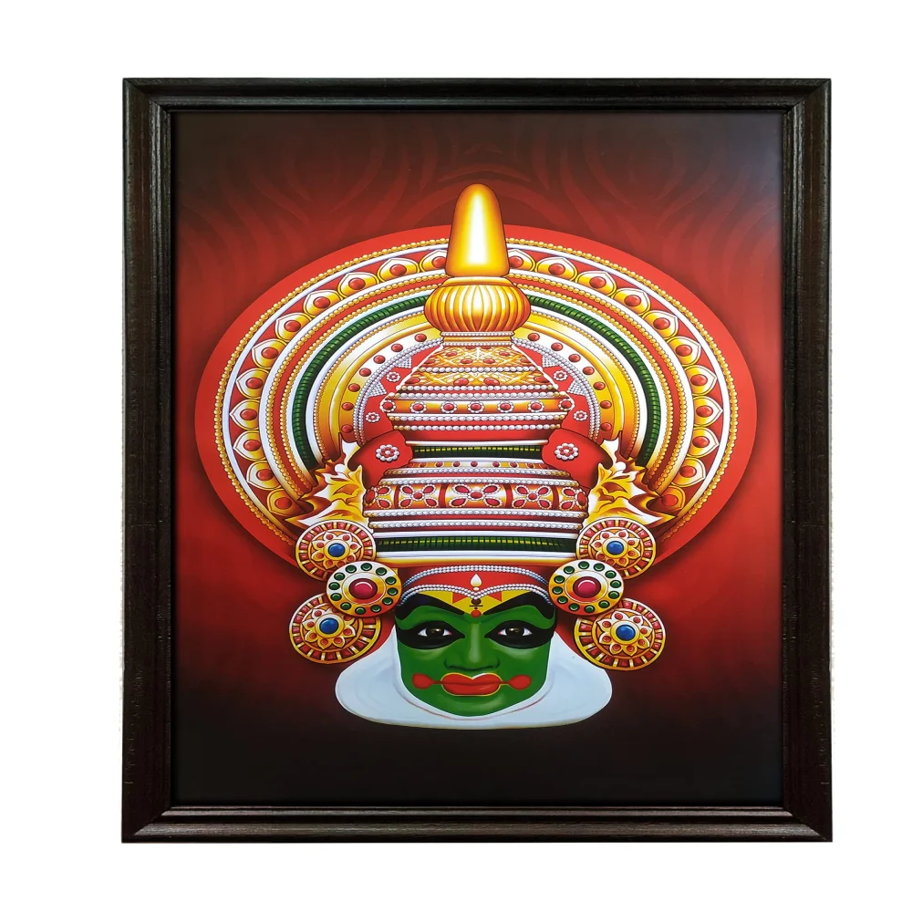 Mperor, Kathakali Laminated Digital Reprint With Original Wood Frame (20x30) in