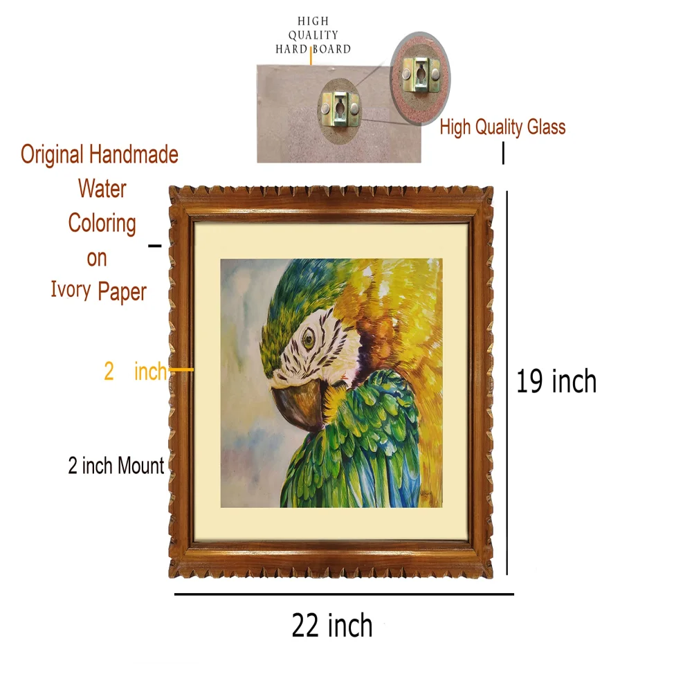 EMPEROR ART GALLERY, Original Handmade Water Painting With Teak Wood Frame For Wall(22 x 19) In