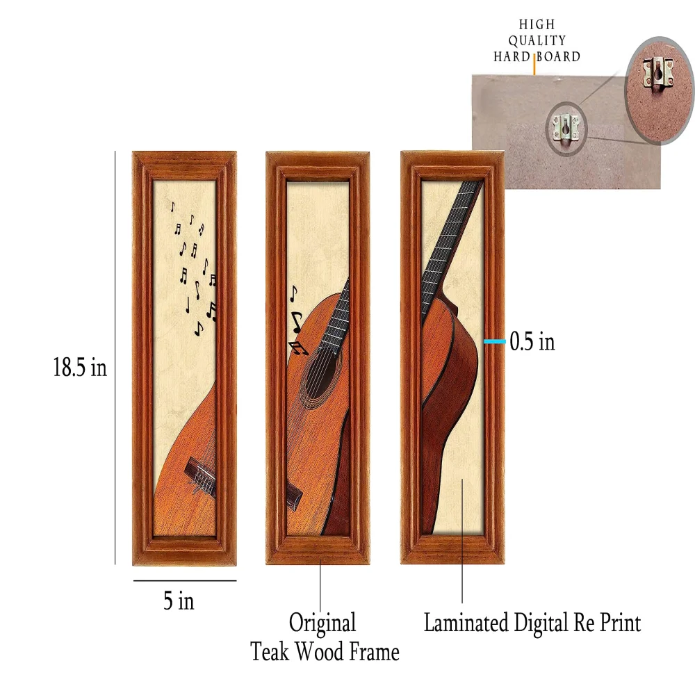 Mperor, Laminated Digital RePrint With Original Teak Wood Frame Wall Art(18.5x5) inch