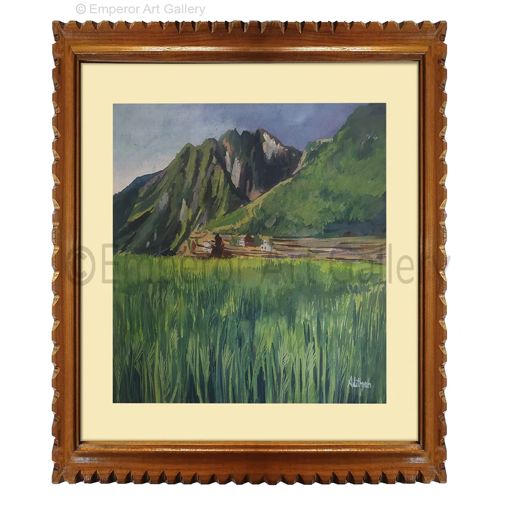 EMPEROR ART GALLERY, Original Handmade Water Painting With Teak Wood Frame For Wall(19 x22) In