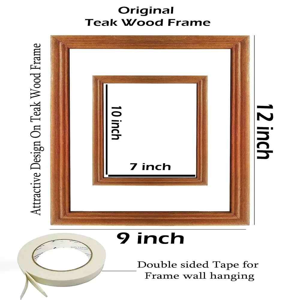 Mperor Wall Deco Teak Wooden Photo Frame size (12x9, 7x 10) in