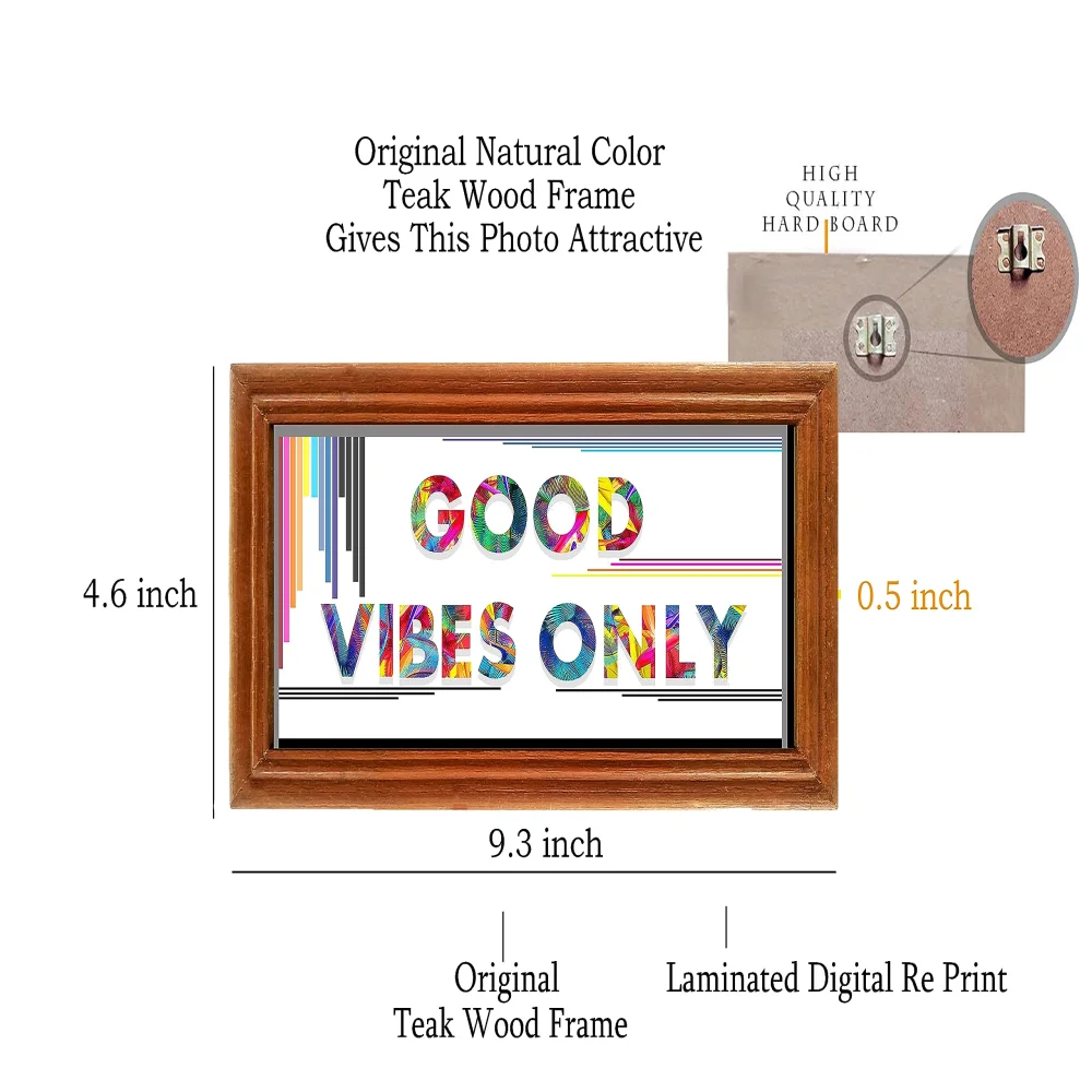 Mperor, GOOD VIBE OLNY wall Teak wood wall hanging Size (9.3x46) In