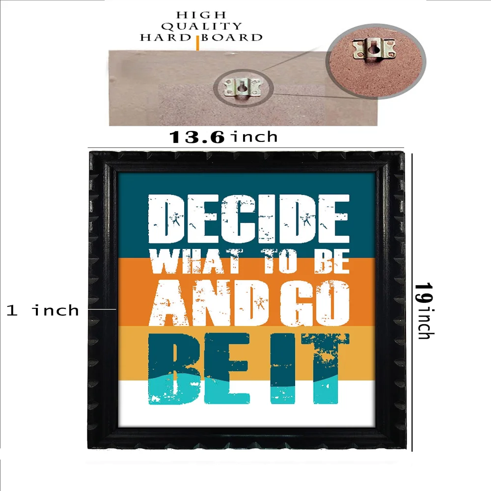 Mperor, Watch Your Thoughts Motivational Poster Modern Laminated Digital Prints Wall Art Paintings Ready to Hang for Office Living Room Home Decorations and Wood Framed (13.6x19) in