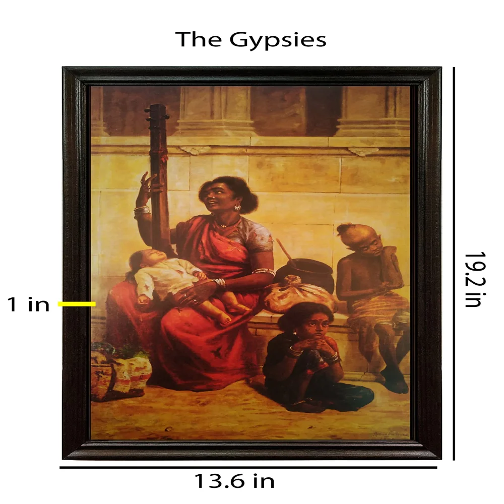'The Gypsies'' Digital Reprint With Lamination And Wood Frame, Size(13.6 x19.2 Inch)