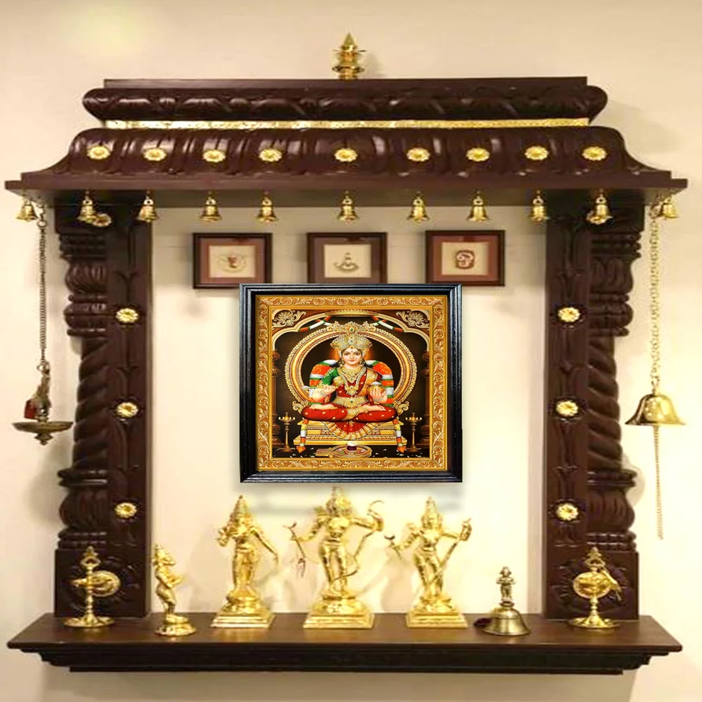 Hindu Religious Wall Art, Annapurna Devi Framed Print, 30 x 40 cm, Wooden Frame, Laminated Digital Reprint