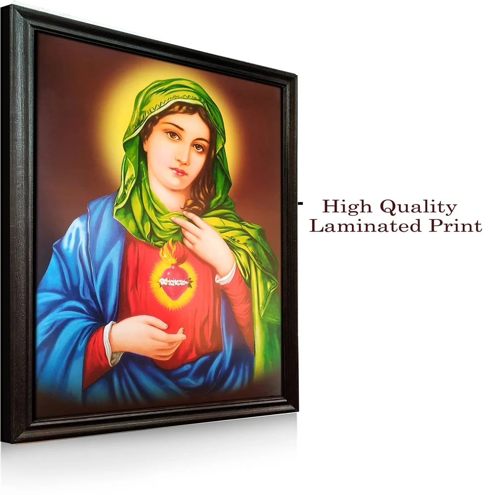 Mperor, ''jesus mother mariyam'' Laminated Digital Re-Print With Wood Frame(28x18) in