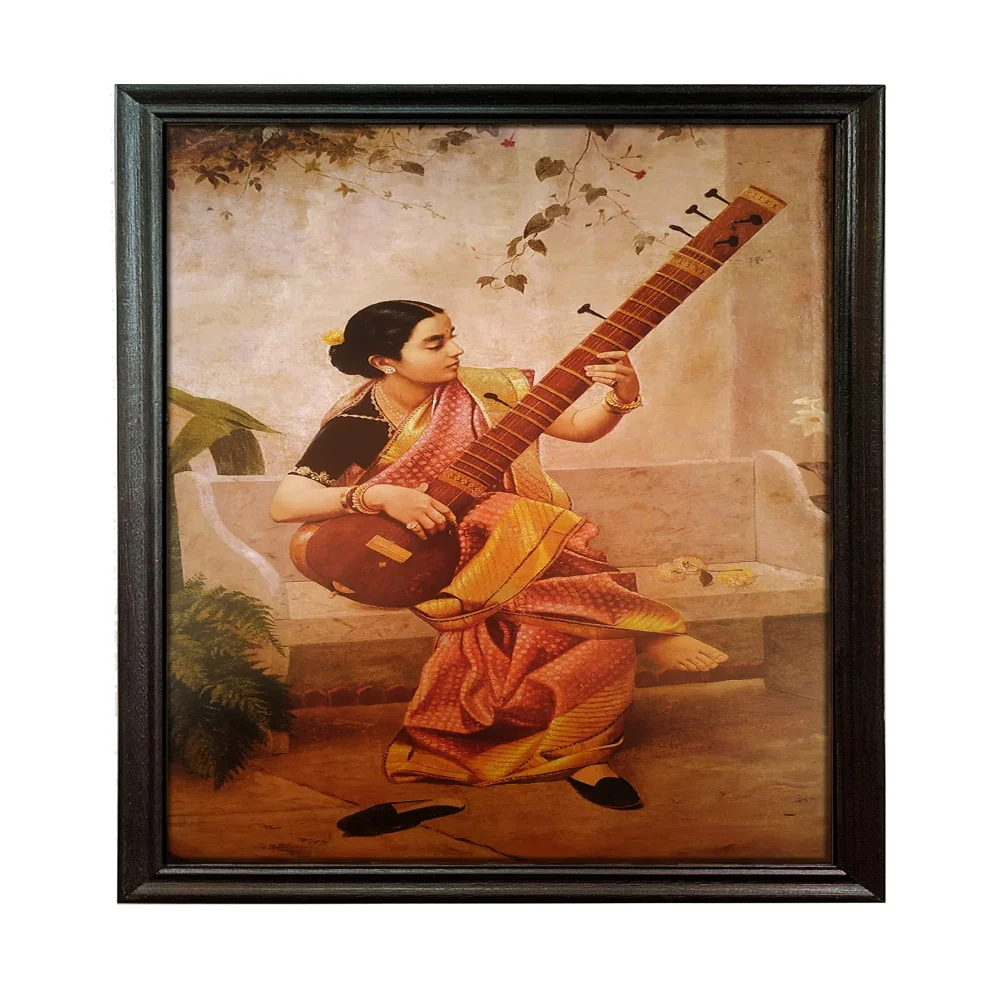 Mperor,''Kadambari Laminated Digital Re-Print With Wood Frame(28x18)
