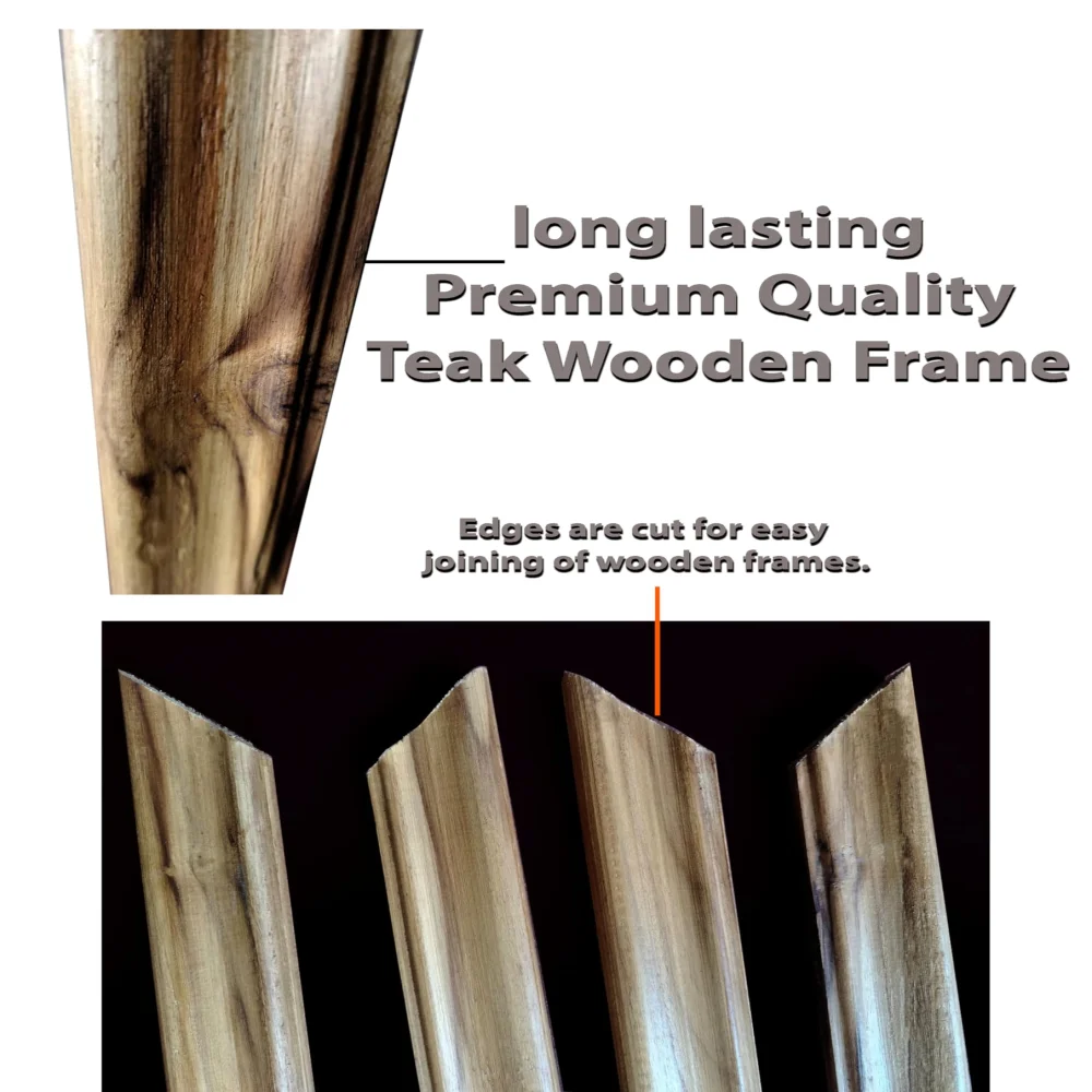 EMPEROR ART GALLERY®,Premium Teak Wood Frame Sticks, 45.4 x 33.6 in Outer Size, 42 x 30 in Inner Size, Natural Wood