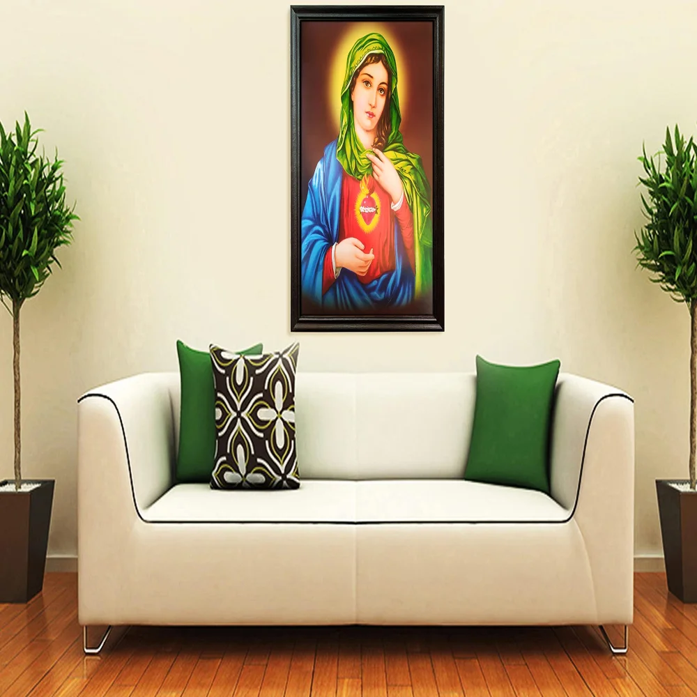 Mperor, ''jesus mother mariyam'' Laminated Digital Re-Print With Wood Frame(28x18) in