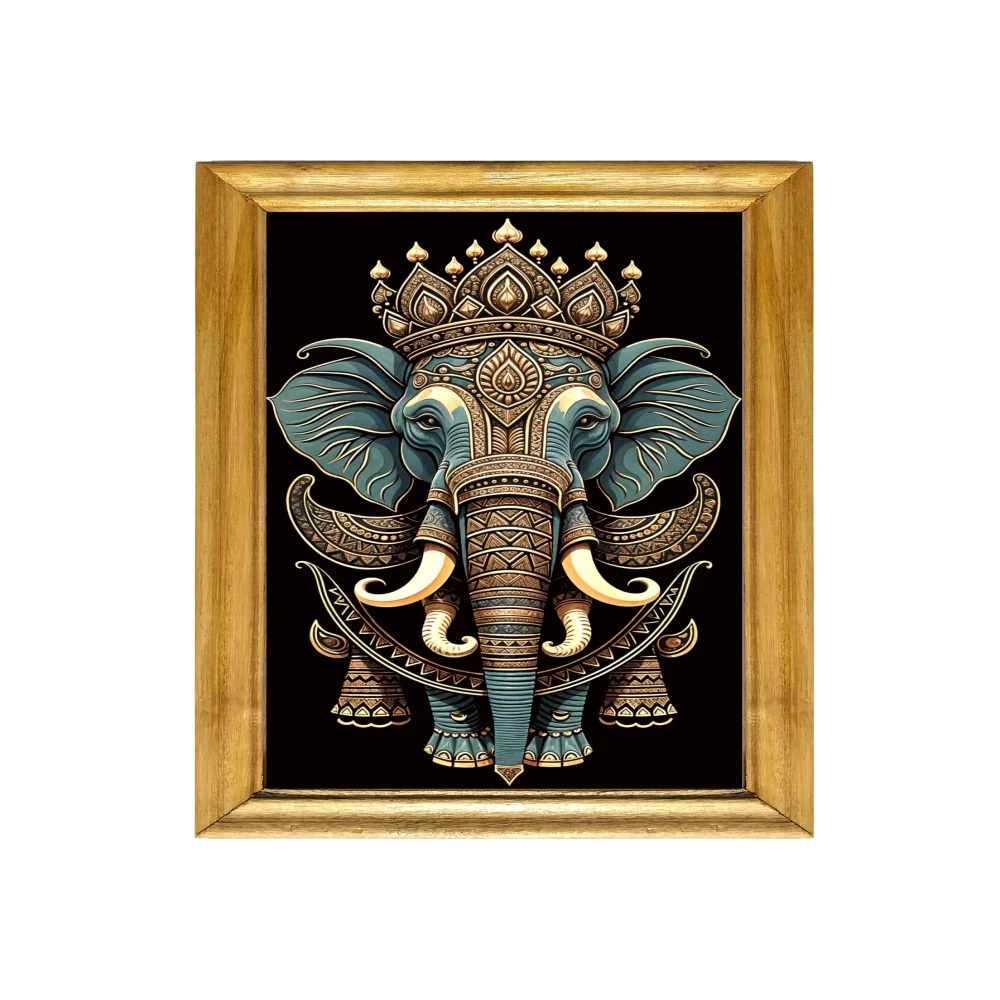 Celtic Elephant Wall Art, 30.5 cm x 50.8 cm, Wooden Frame, Laminated Digital Print