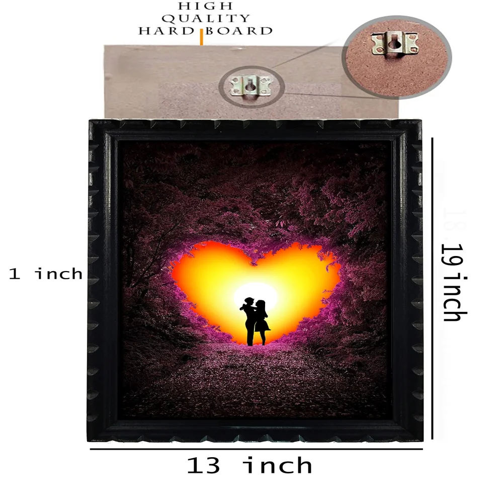Mperor, Romantic Wall Art Laminated Digital Print With Wood Frame(18.1x13) in