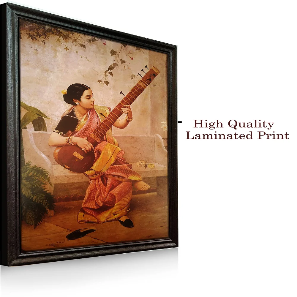 Mperor,''Kadambari Laminated Digital Re-Print With Wood Frame(28x18)