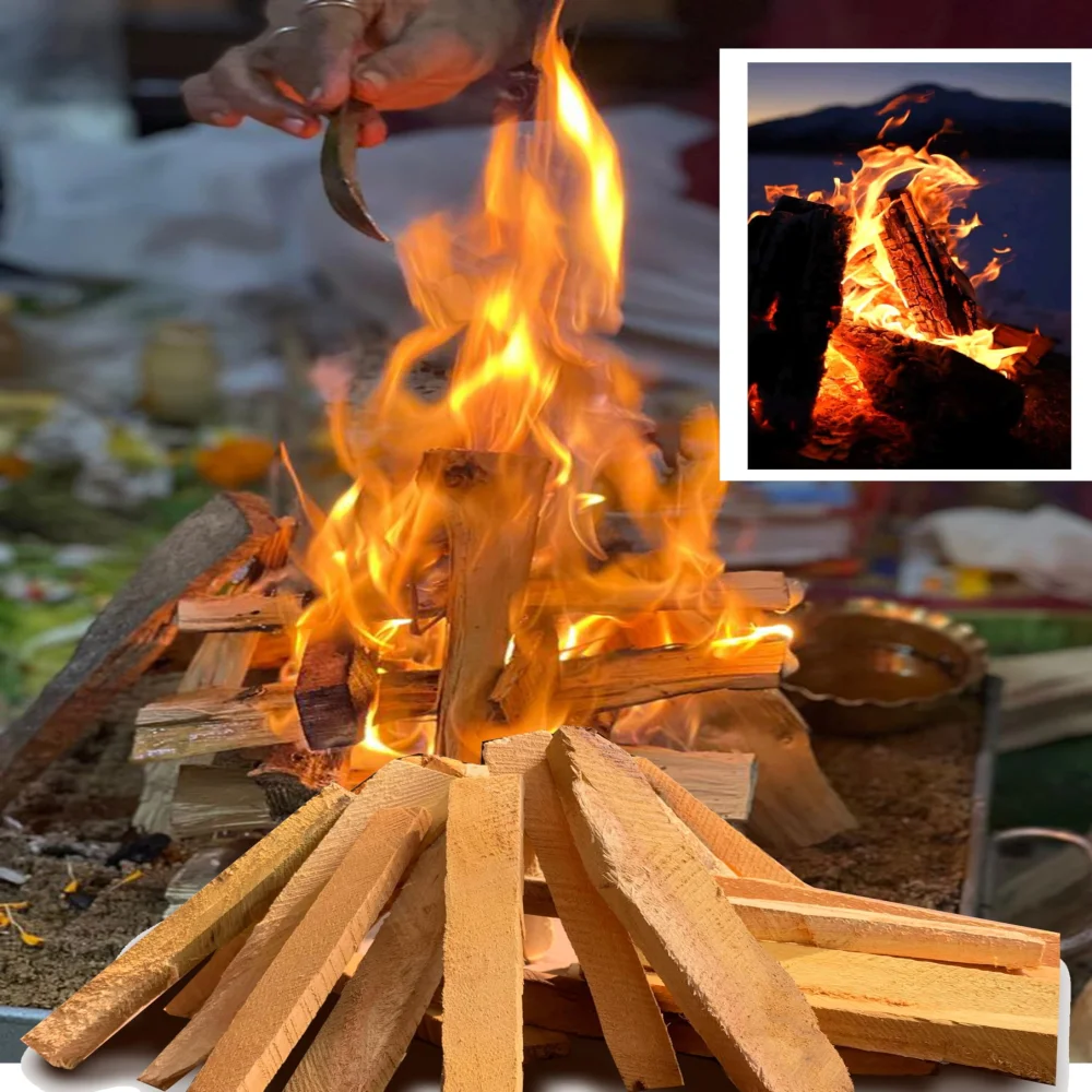 Emperor Art Gallery®,Jackfruit and Mango Wooden Mixed Sticks for Havan Kund, Completely Dry Wood Set of 30