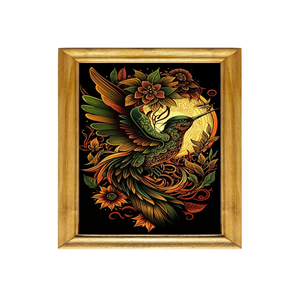 EMPEROR ART GALLERY, Celtic Bird Wall Art, 28.7 x 48.3 cm, Laminated Digital Print, Wooden Frame