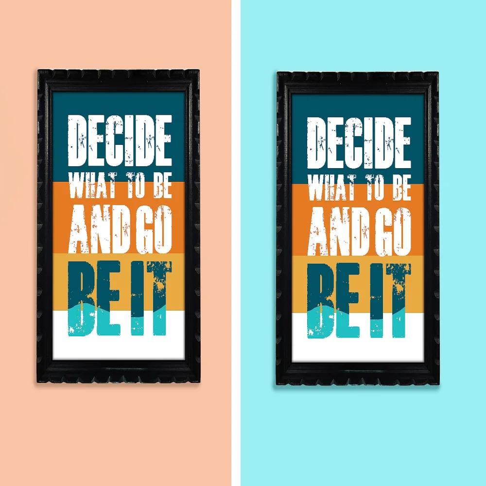 Mperor, Watch Your Thoughts Motivational Poster Modern Laminated Digital Prints Wall Art Paintings Ready to Hang for Office Living Room Home Decorations and Wood Framed (13.6x19) in